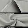 Close-up of a gray 100% cotton fabric showing exquisite workmanship and envelope closure detail.