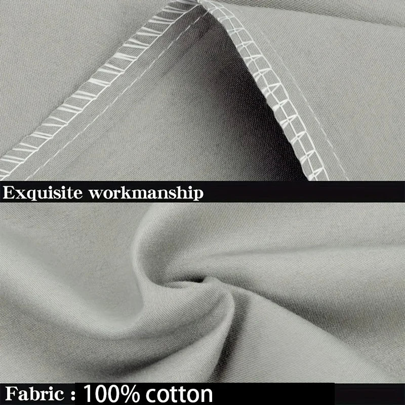 Close-up of a gray 100% cotton fabric showing exquisite workmanship and soft folds.