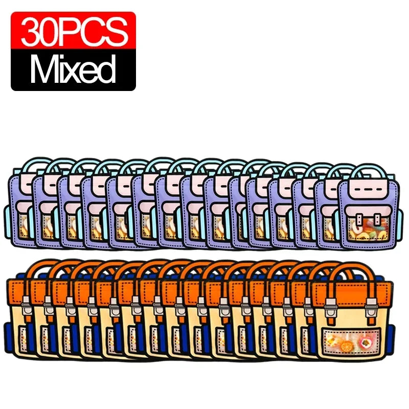 A set of 30 mixed cute cartoon birthday and party goodie bags