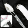 Stainless steel rope threading and drawstring tool set with white cord and black fabric