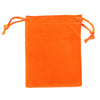 Orange velvet drawstring jewelry gift bag with orange ties