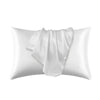 White luxury mulberry silk pillow covers folded and displayed