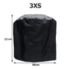 Black 3XS heavy-duty BBQ grill cover with dimensions 77 cm high and 58 cm wide.