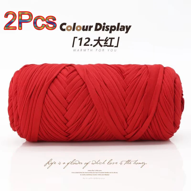 Two packs of red elastic yarn for crafting displayed on a white background.