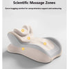 A beige ergonomic memory foam wedge pillow showing different massage zones for neck, chest, and contouring support.