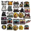 A collection of embroidered tactical patches featuring various animal memes and funny characters.