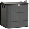 A dark gray portable folding storage bag with a hinged lid and carrying handles.