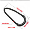Black U-shape zipper pull straps shown with dimension markings.
