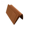 A brown felt bedside storage organizer with a hanging pocket shown at an angle.