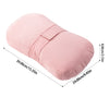 Pink ergonomic knee pillow designed for side sleepers with dimensions 39.00cm x 24.00cm.