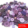 Assorted purple resin sewing buttons for crafting and DIY projects