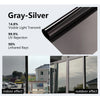 Gray-Silver one-way privacy window film showing indoor and outdoor effects.