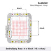SA432MK Metal Magnetic Hoop kit with a 4x4 inch embroidery area and various safety markers.