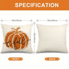Front and back view of a vintage autumn pumpkin pillow cover in a natural beige color.