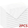 A stack of two white decorative cloth napkins shown from above.