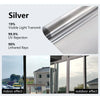 Silver one-way privacy window film showing indoor and outdoor effects