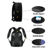 Black cartoon school backpack set featuring a shoulder bag and pencil case with double zippers, side pocket, breathable mater
