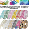Rolls of self-adhesive crystal rhinestone ribbon in various colors and shades for DIY crafts