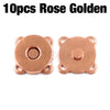 Ten pieces of rose gold metal magnetic snap buttons for sewing