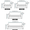 Diagram showing various sizes of sofa covers, including single set, 2 seater, 3 seater, and 4 seater options.