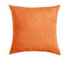 A square, burnt orange velvet decorative pillow cover.