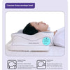 A white memory foam contour neck pillow designed to support the cervical spine for pain-free sleep.