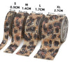 Rolls of self-adhesive crystal rhinestone ribbon in sizes S, M, L, and XL for DIY crafts