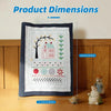 A dark gray fabric featuring a hand embroidery design of a tree, house, and various floral and winter motifs.