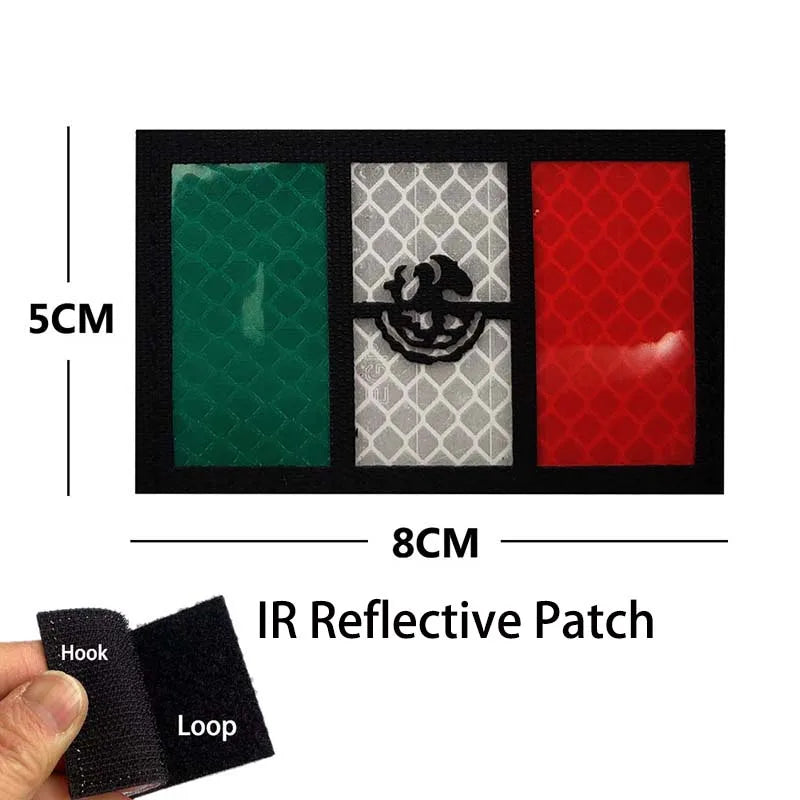 An IR Reflective Patch featuring a green, gray, and red design with an eagle emblem.