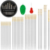 A set of assorted premium stainless steel embroidery and sewing needles in various sizes and styles.