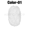 White soft velvet chenille yarn skein labeled Color-01 for crafting