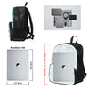 Black unisex football sport backpack with a front pocket and a laptop sleeve.
