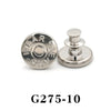 Silver adjustable button pin with a round head and a flat base.