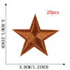 A brown five-pointed star embroidery patch is shown against a measurement scale.