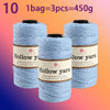 Three spools of Hollow yarn, 1 bag equals 3 pieces, totaling 450g for knitting and crochet.