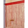 Red and cream decorative door string curtains hanging vertically