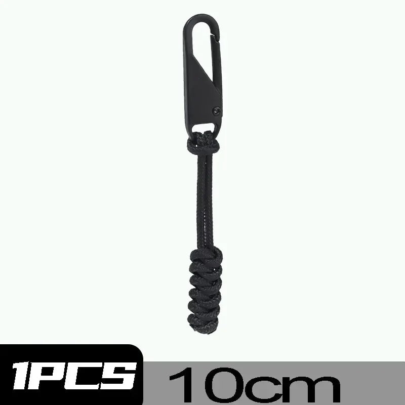 Black detachable zipper pull sliders for bags and clothing