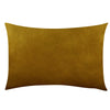A square velvet throw pillow cover in a rich golden brown or mustard color.