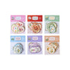 A collection of vintage botanical flower stickers in various colors and styles for journaling and scrapbooking.