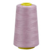 A roll of purple sewing thread on a yellow spool.