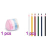 A set of 9 fabric chalk markers in various colors including pink, blue, and yellow for sewing