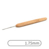 A wooden bamboo crochet knitting needle with a pointed tip.