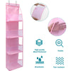 Pink mesh over-the-door storage organizer with multiple compartments and breathable design