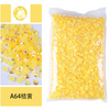 Bag of yellow resin rhinestones ranging from 2mm to 6mm in size.