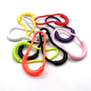A collection of ten U-shaped zipper pull straps in various colors including yellow, white, red, purple, pink, and orange.