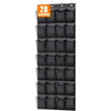 Black over-the-door shoe organizer with 28 pockets for shoe storage