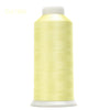 A spool of light yellow high tenacity machine embroidery thread.