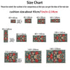 Size chart showing various dimensions of a pastoral floral outdoor welcome mat.