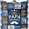 Printable knit blanket featuring a father theme with text like Papa del Mundo and Hero