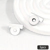 Five silver metal seamless magnetic closure buckles displayed on a white background.